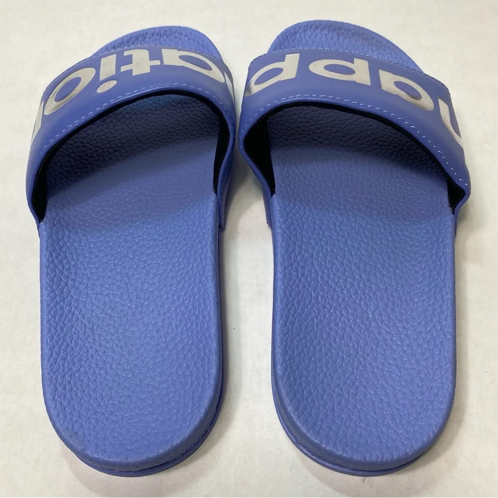 Happy Nation Purple Silver Kids Slide Slip-On Summer Sandal, Large (big kid)